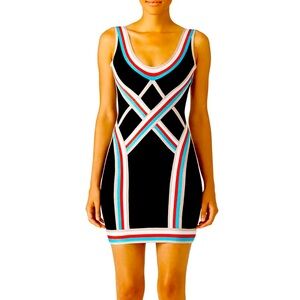 Herve Leger Bryanne woman’s textured colorblock bandage dress size S small